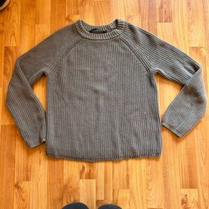 Jenni Kayne cotton fisherman sweater, khaki green XS